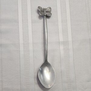 3/$25 Mariposa serving spoon butterfly top 12 inches pewter color